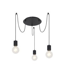 Suspension LED ronde noir mat