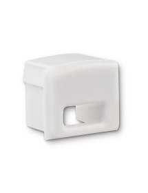Cache de finition EC82W blanc pour profil SURF10 avec passage de câble